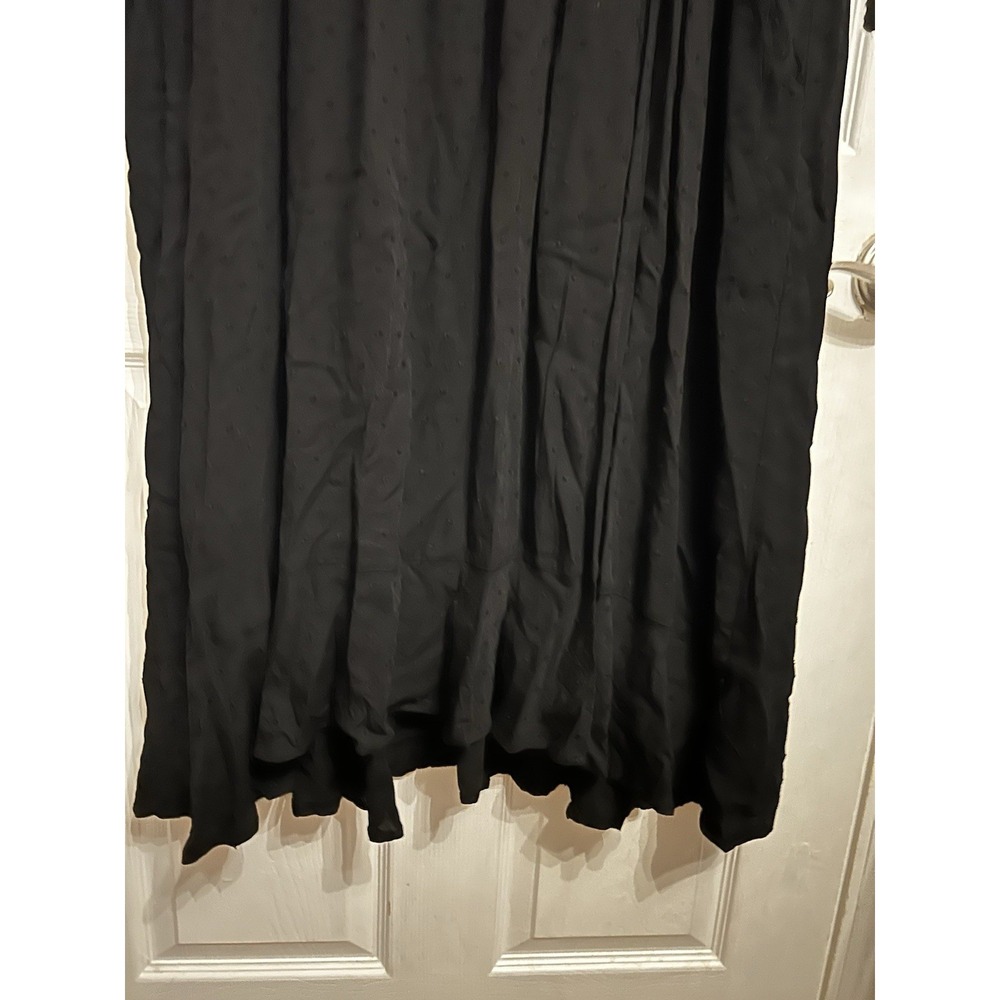 NWT Torrid 4 Dress 26 Midi Swiss Linen Surplice Wrap Dress V-Neck Wrap Tie Black - Picture 11 of 16